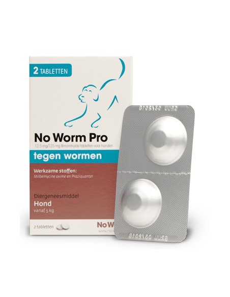 Emax No Worm Pro Hond Medium 2 Tabletten blister