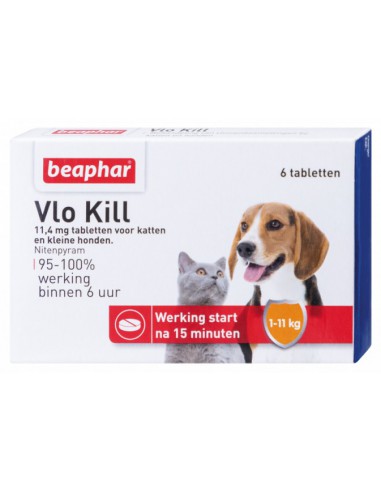 Beaphar Vlo Kill Kat En Hond Tot 11 KG 6 Tabletten