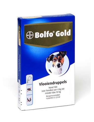 Bolfo Gold Hond 100 – 4 Tot 10kg – 4 pipetten