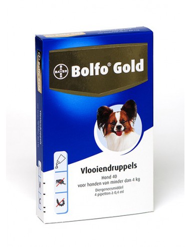 Bolfo Gold Hond 40 – Tot 4kg – Anti Vlooienmiddel
