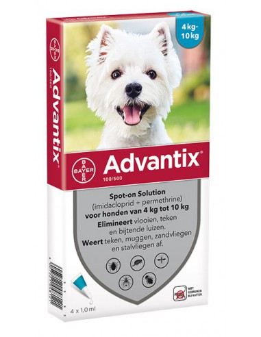 Advantix Hond 100 4 Tot 10 – 4 pipetten | Tegen vlooien en