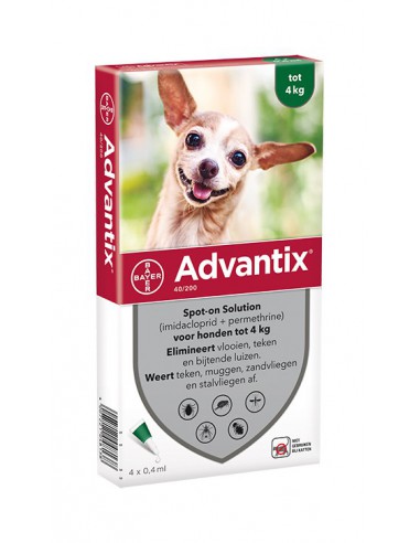 Advantix Hond 40 – 1,5 Tot 4kg – 4 pipetten