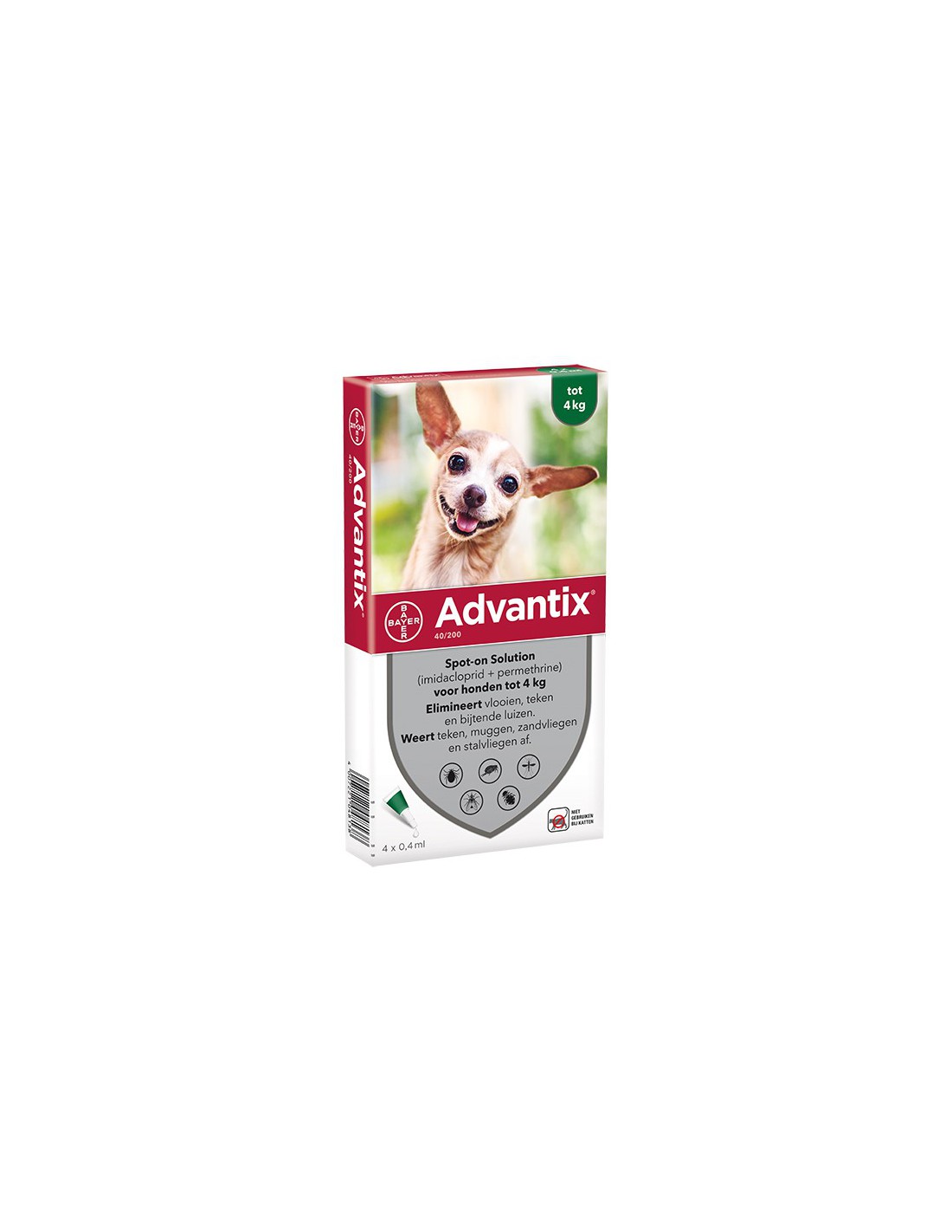 bak afgewerkt Haalbaarheid Advantix Hond 40 – 1,5 Tot 4kg – 4 pipetten | Tegen vlooien en teken