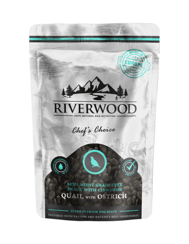 Riverwood Semi Moist Snack Quail & Ostrich 200 Gram