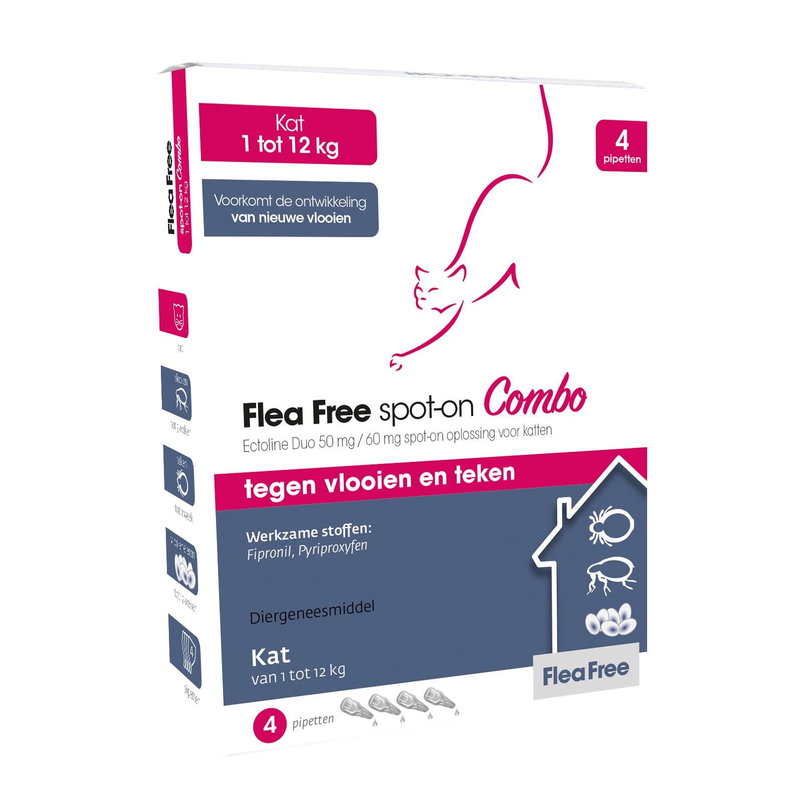 Flea Free Spot-On Combo Kat 4 Pipetten