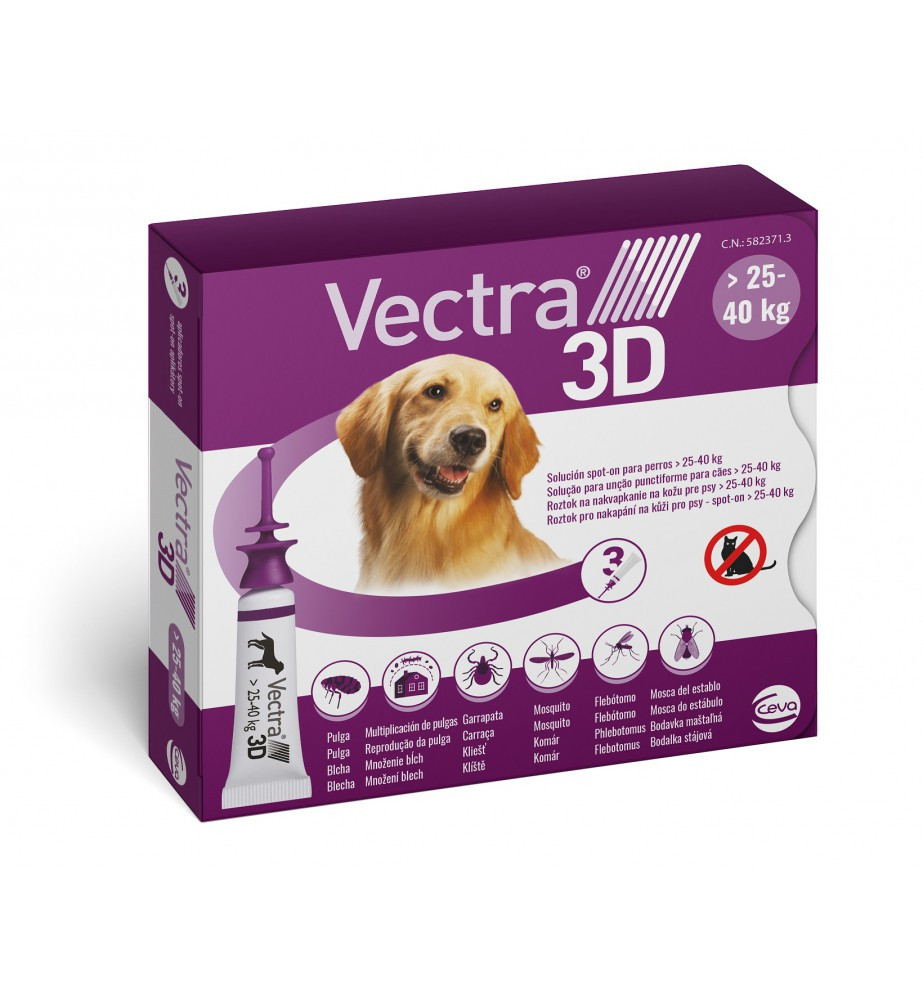 Vectra 3D Hond 25 - 40kg 3 pipetten