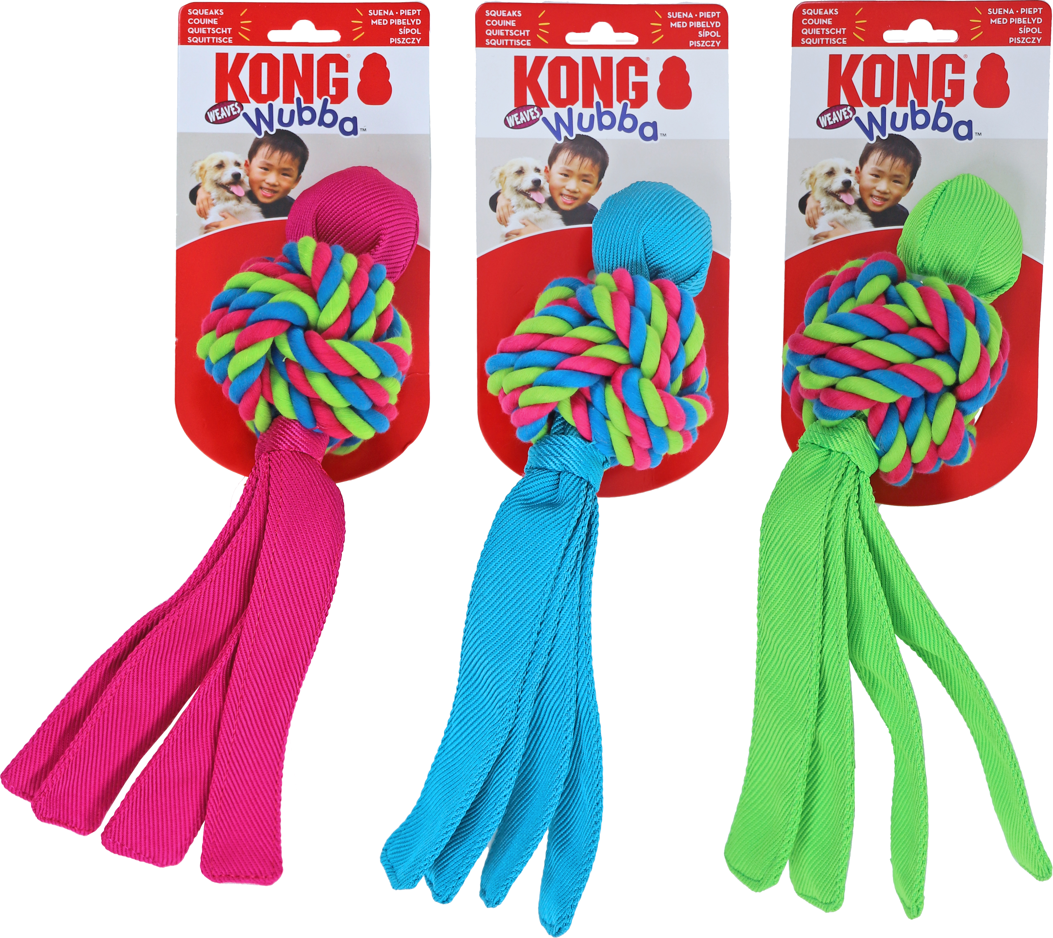 Kong Hond Wubba Weaves Large Assorti