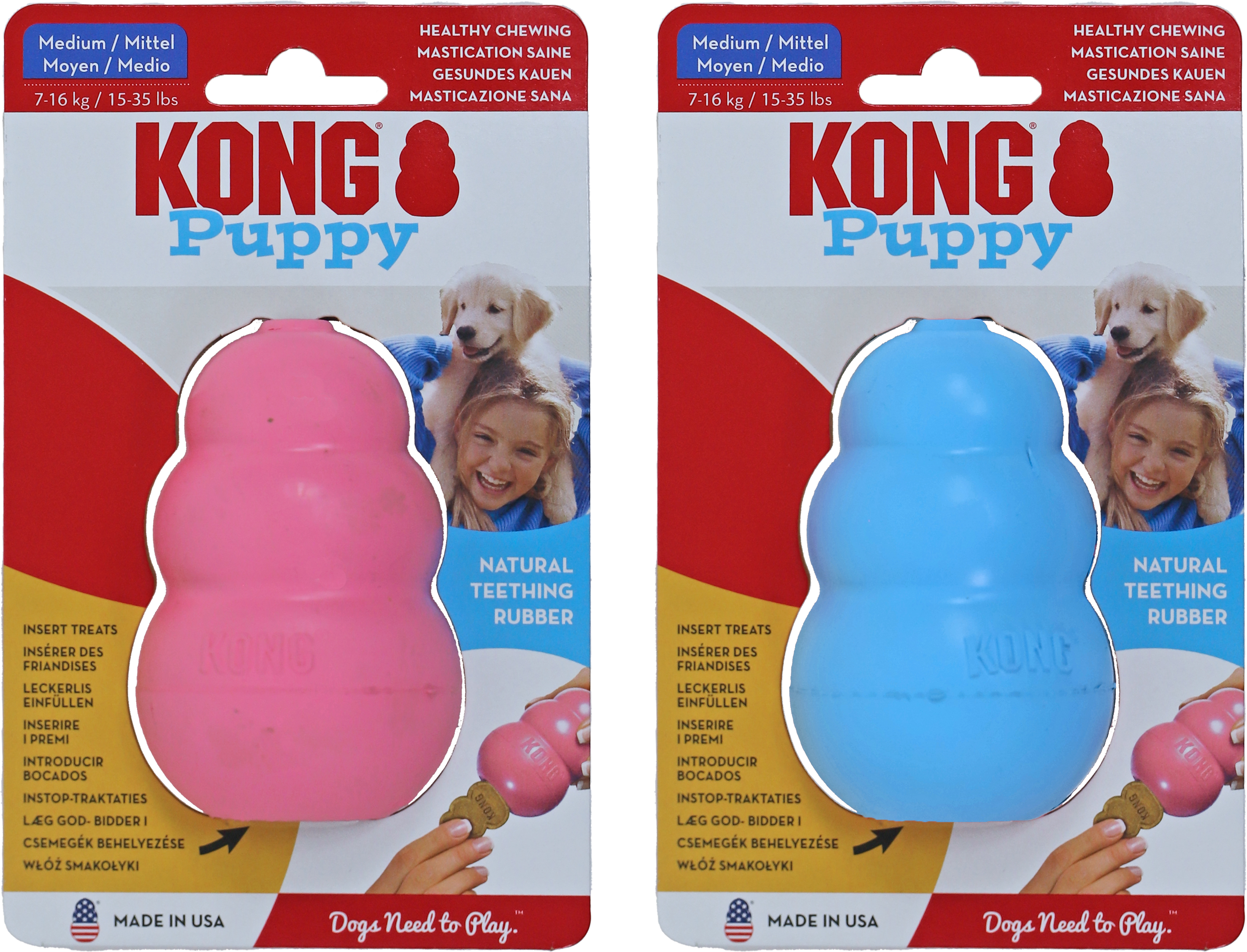 Kong Hond Puppy Rubber Medium Assorti