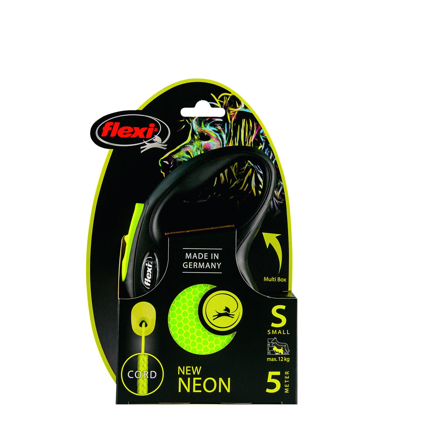 Flexi New Classic Neon Geel Koord Small 5 Meter