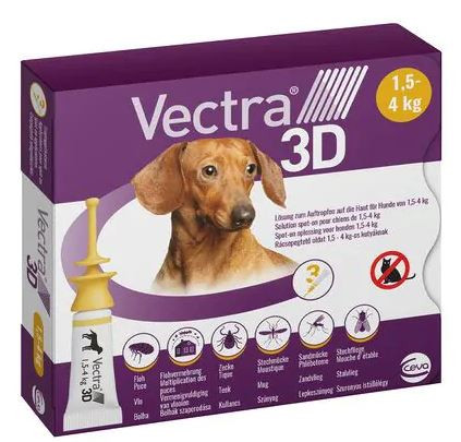 Vectra 3D Hond 1,5 - 4kg 3 pipetten