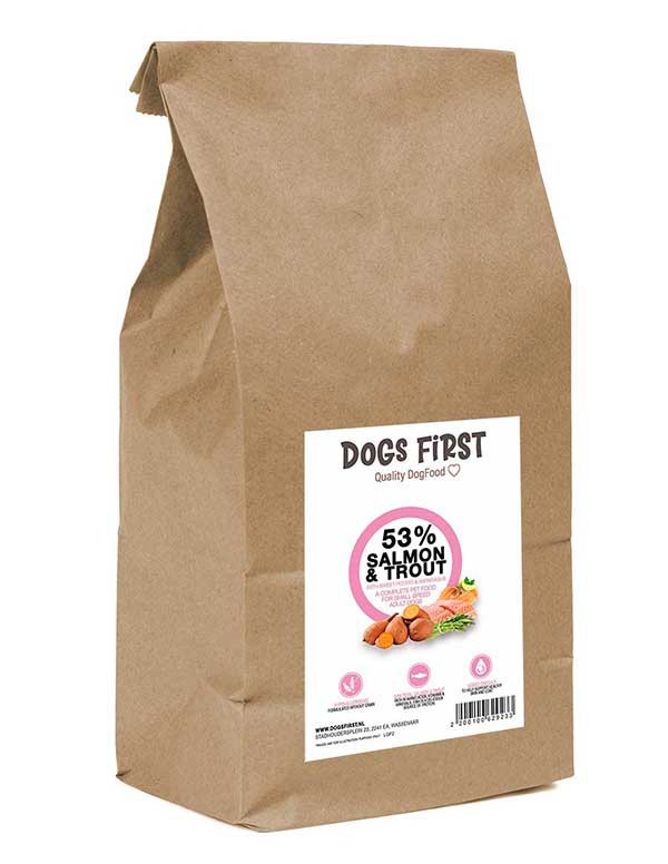 Dogs First Zalm met Forel, Zoete Aardappel & Asperge | Kleine honden