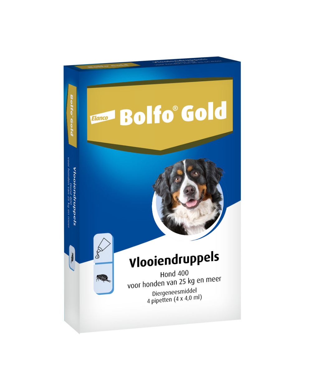 Bolfo Gold Hond 400 – 25 Tot 40kg – 4 pipetten