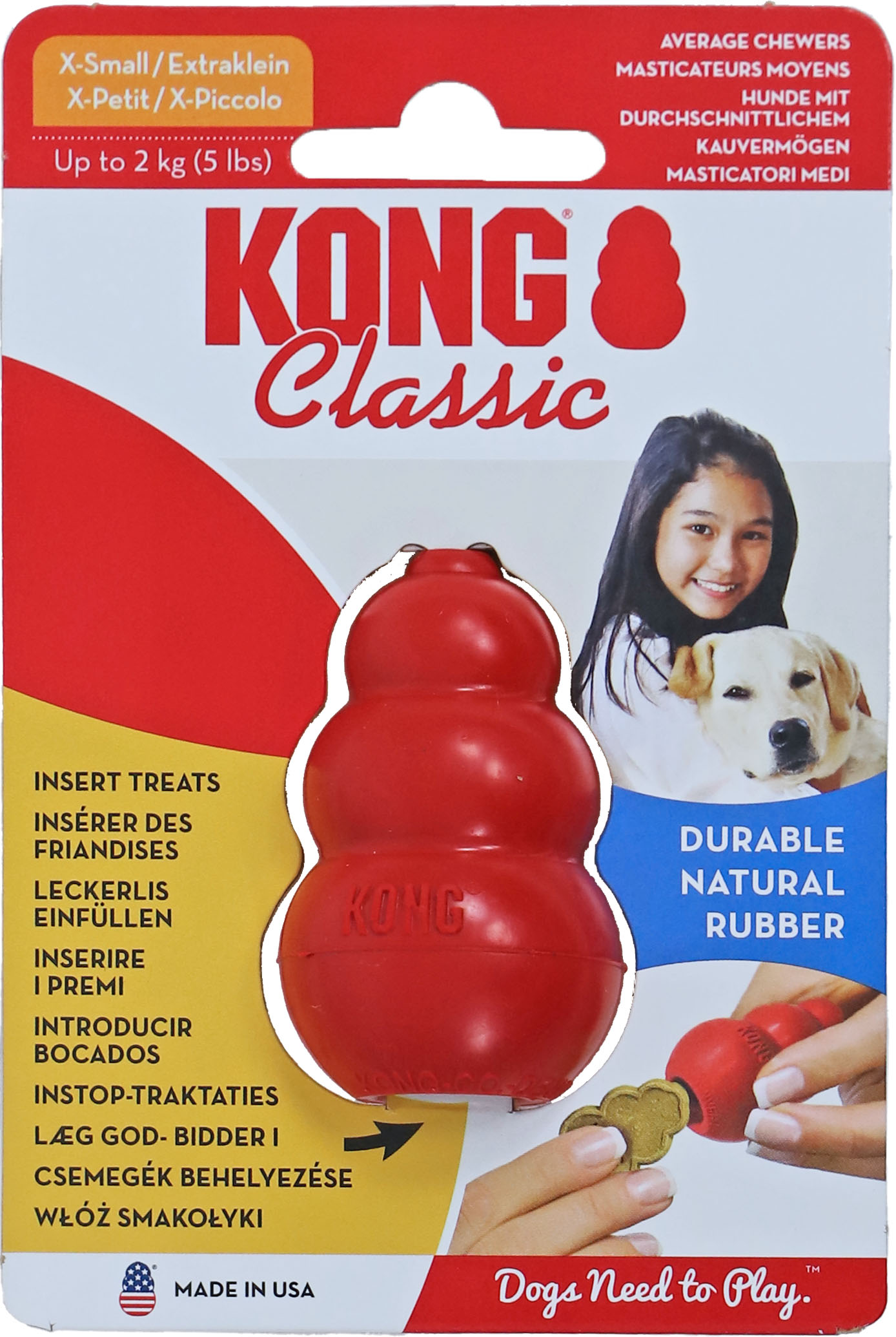 Kong Hond Classic Rubber Extra Small Rood