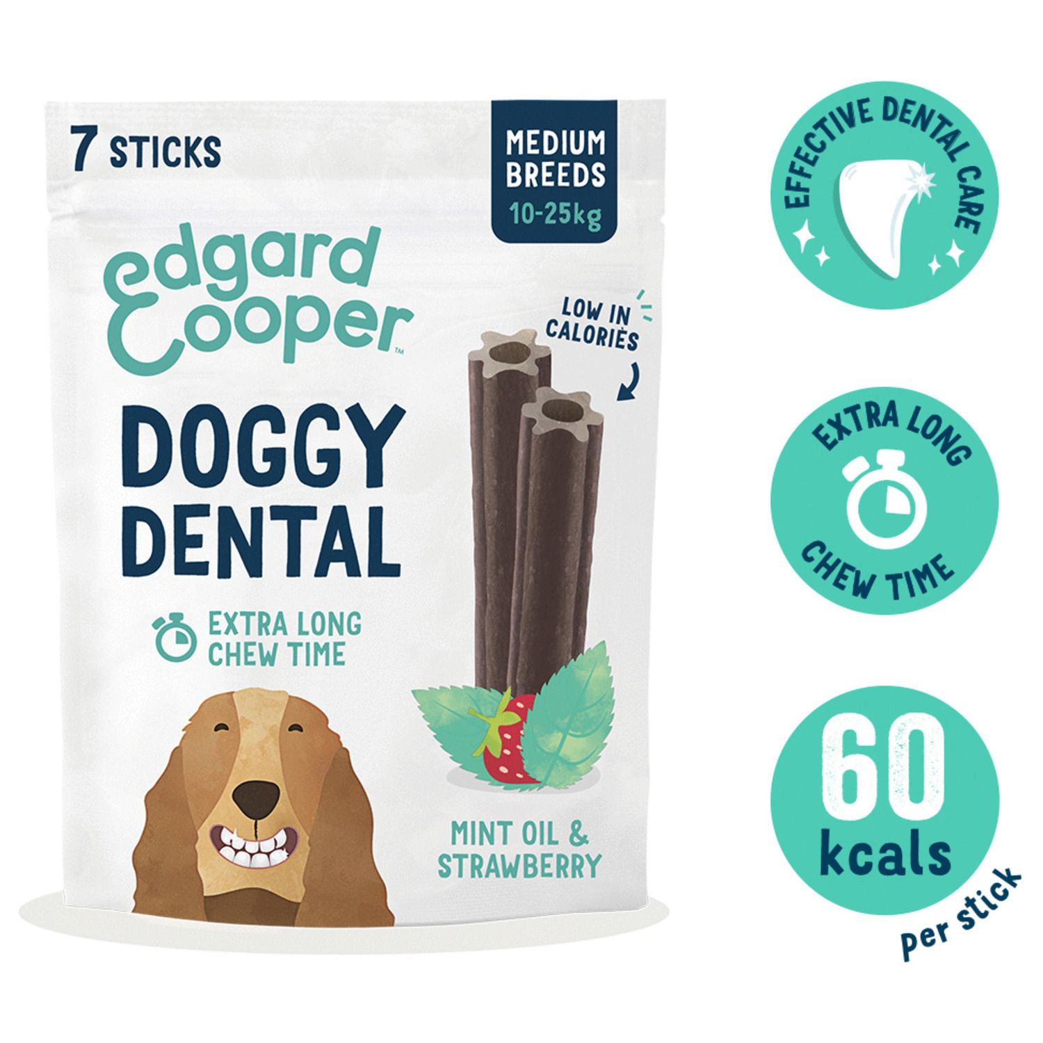 Edgard&Cooper Doggy Dental Aardbei & Mint - Hondensnack