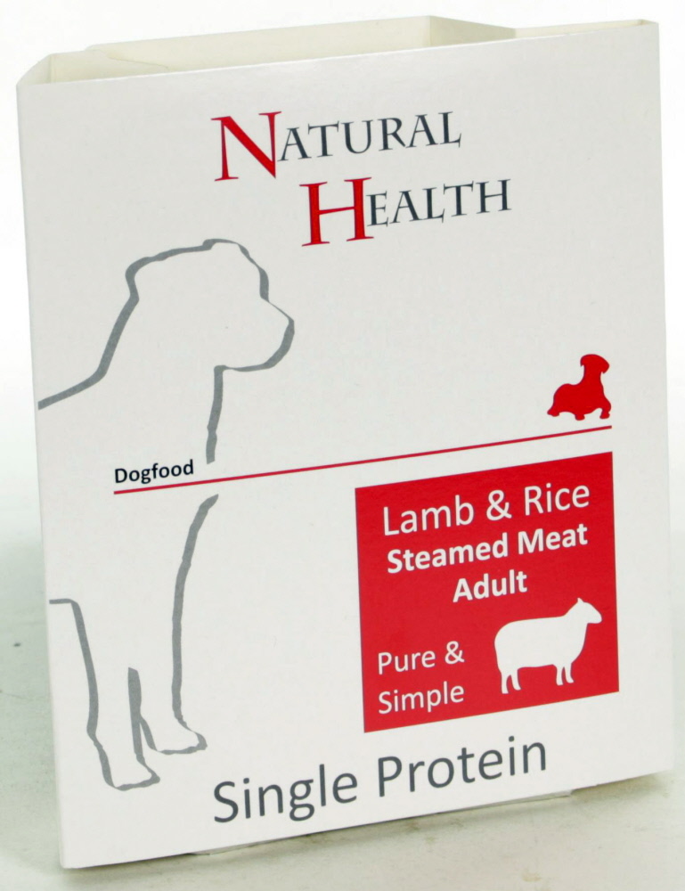 Natural Health Dog Steamed Lamb & Rice 395 Gram