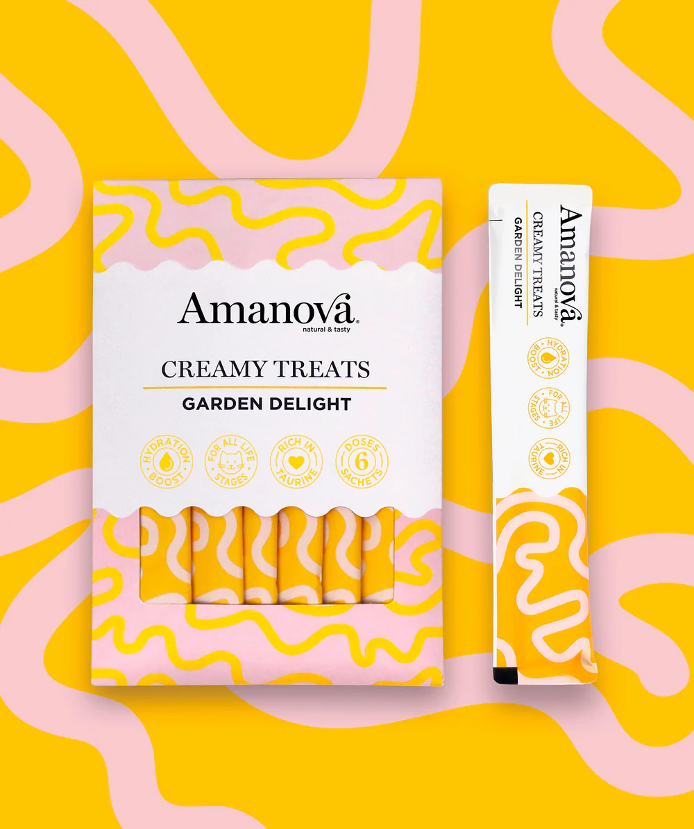 Amanova Creamy Treat Garden Delight Kattensnack 6 x 15 g