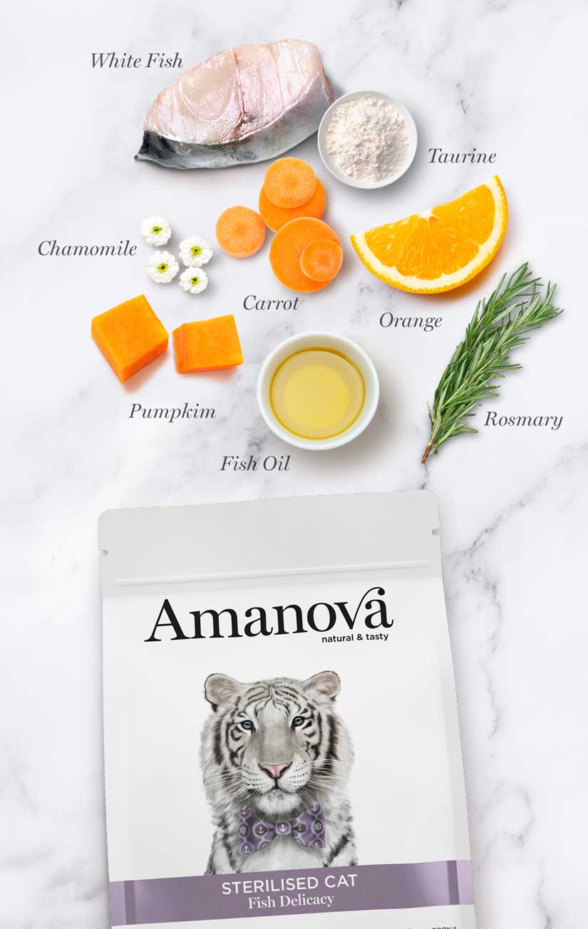 Amanova Sterilised Cat Delicacy White Fish