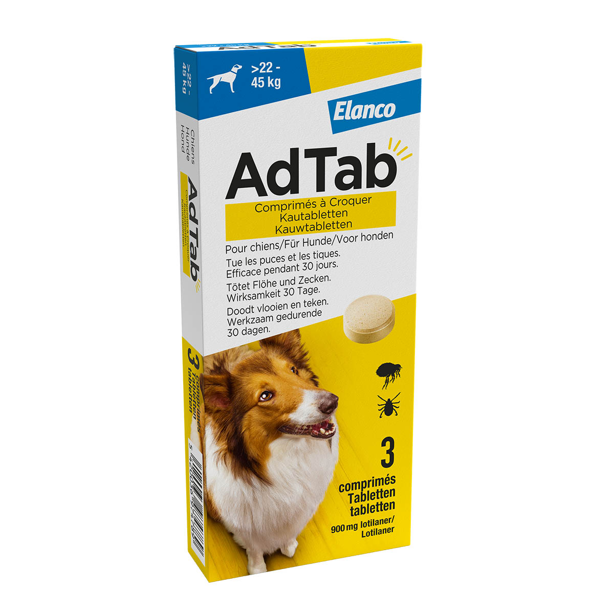 AdTab Hond 22 - 45kg 3 Tabletten