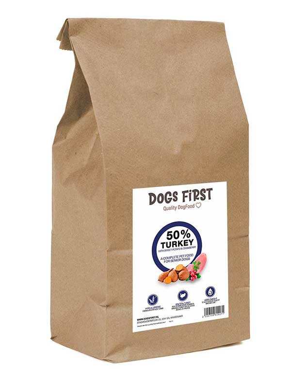 Dogs First Kalkoen met Zoete Aardappel & Veenbes | Oudere honden