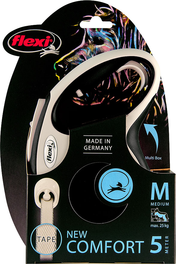 Flexi New Comfort Band Zwart Medium 5 Meter