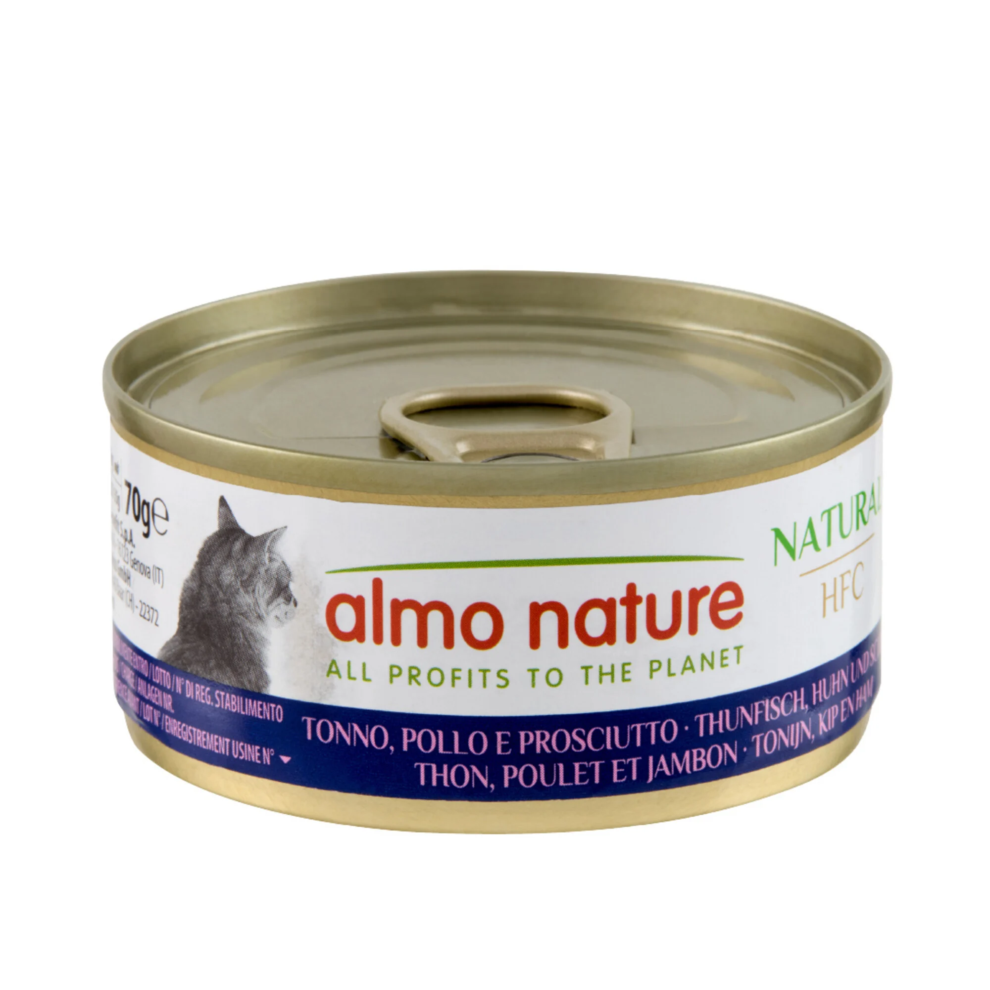 Almo Nature HFC Cat Tonijn, Kip en Ham 70 Gram