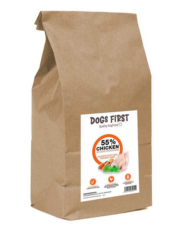 Dogs First Kip met Zoete Aardappel en Kruiden