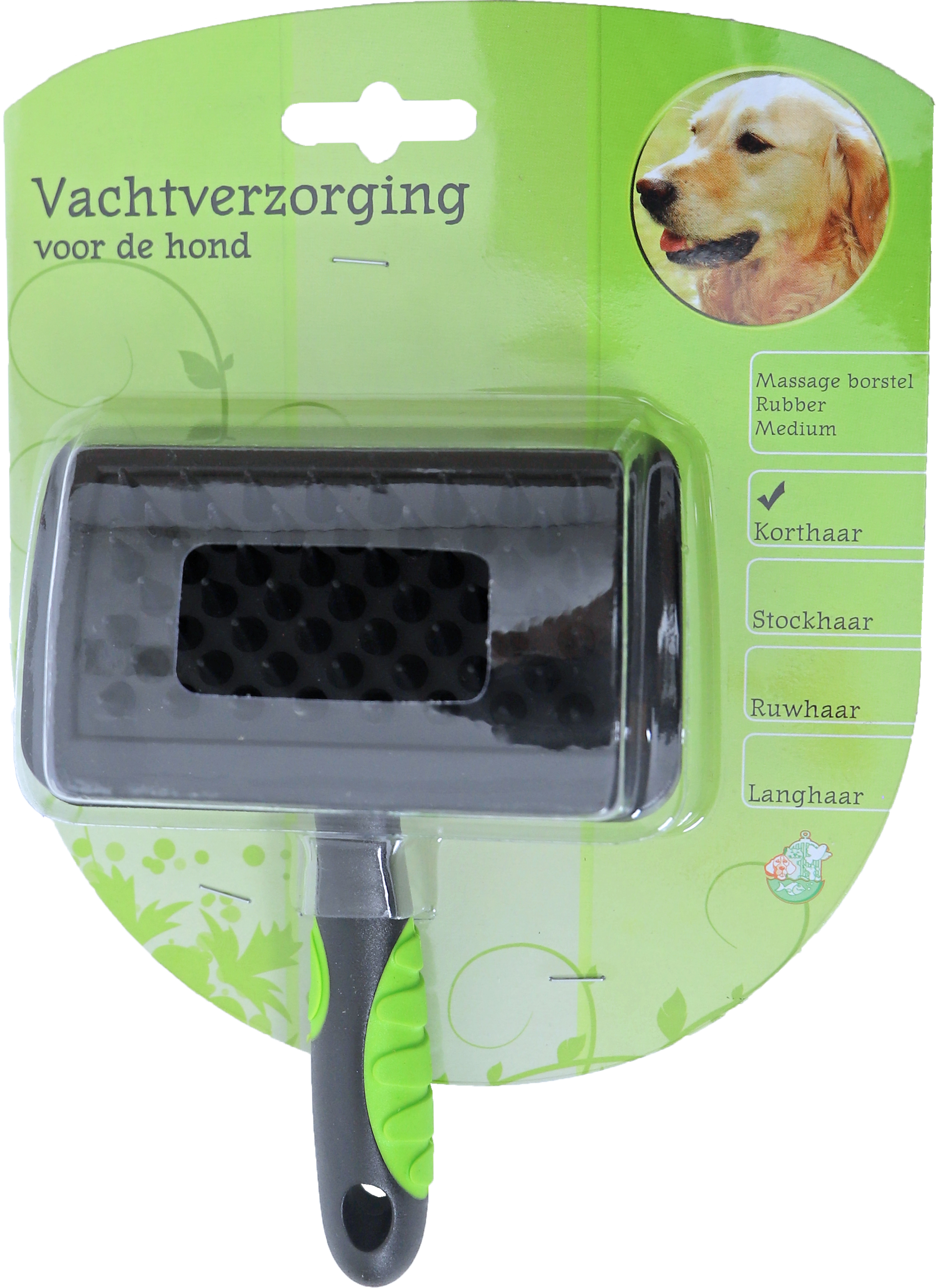 Hondenborstel Rubber Massage Medium