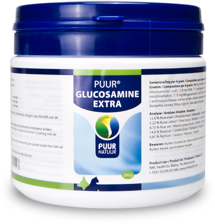 Puur Glucosamine Extra Hond en Kat 250 Gram
