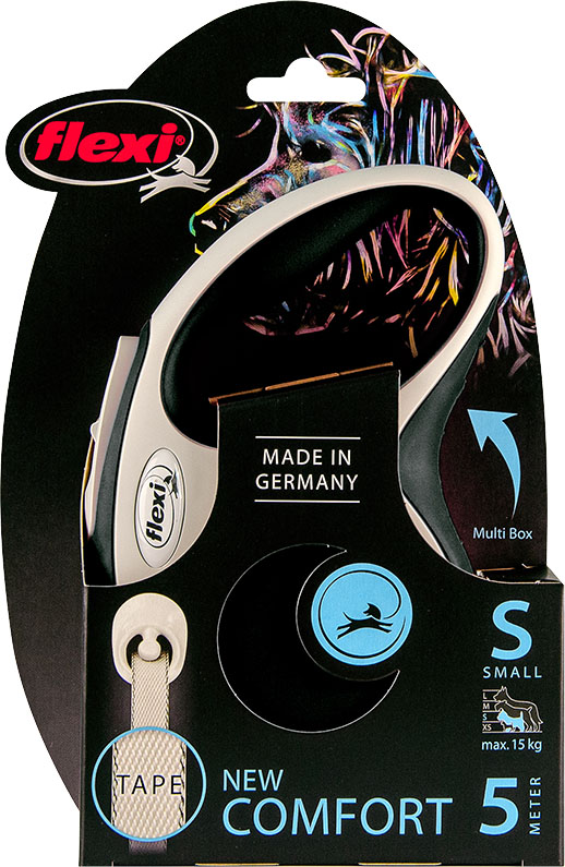 Flexi New Comfort Band Zwart 5 Meter