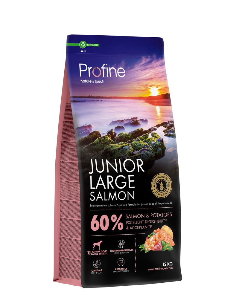 Profine Dog Dry Junior Large Bites Salmon 12KG