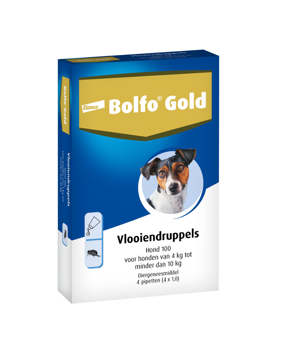 Bolfo Gold Hond 100 – 4 Tot 10kg – 4 pipetten