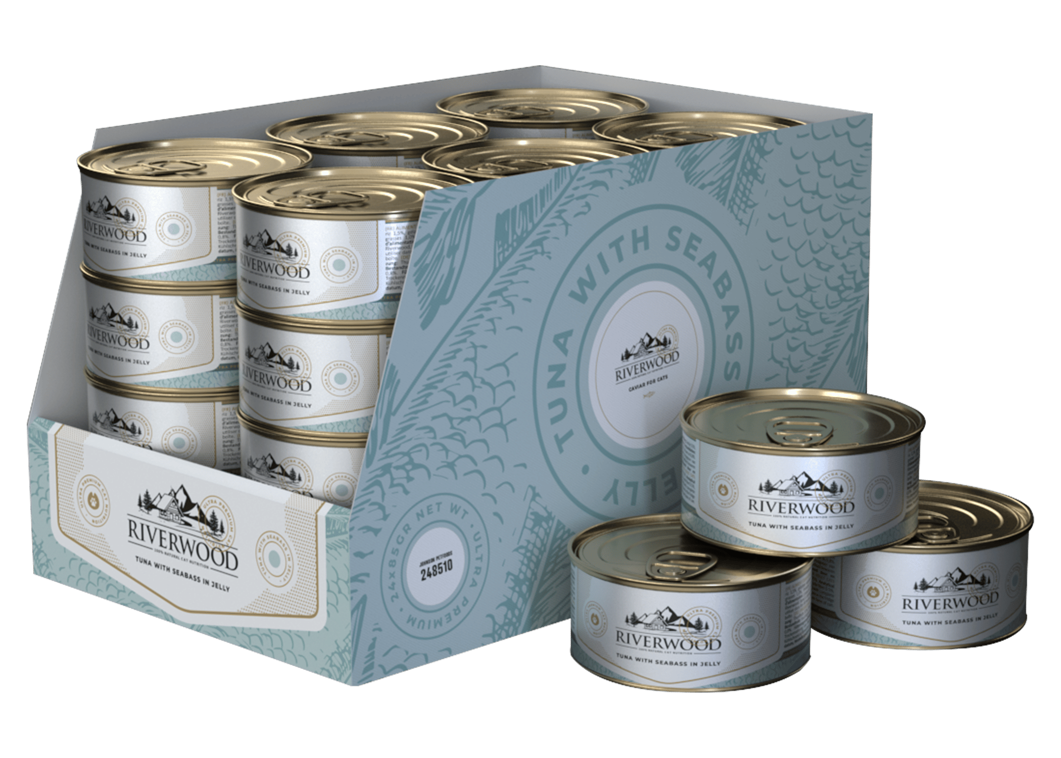 Riverwood Caviar For Cats Tuna With Seabrass In Jelly 85 Gram