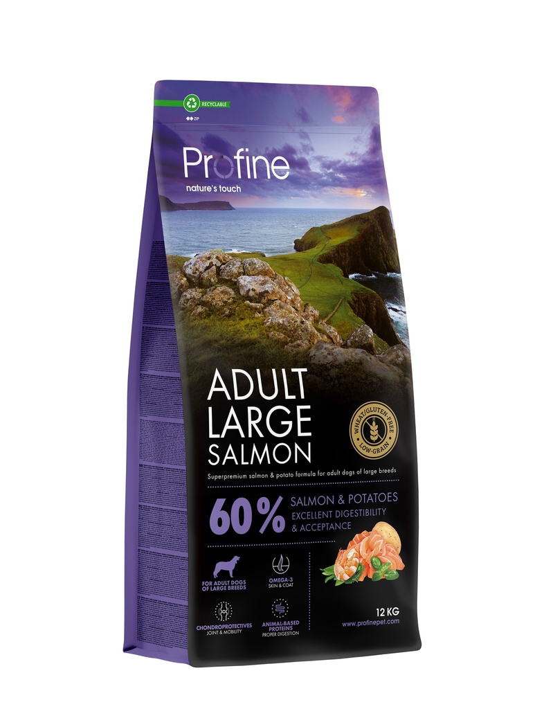 Profine Dog Dry Adult Large Bites Salmon 12KG