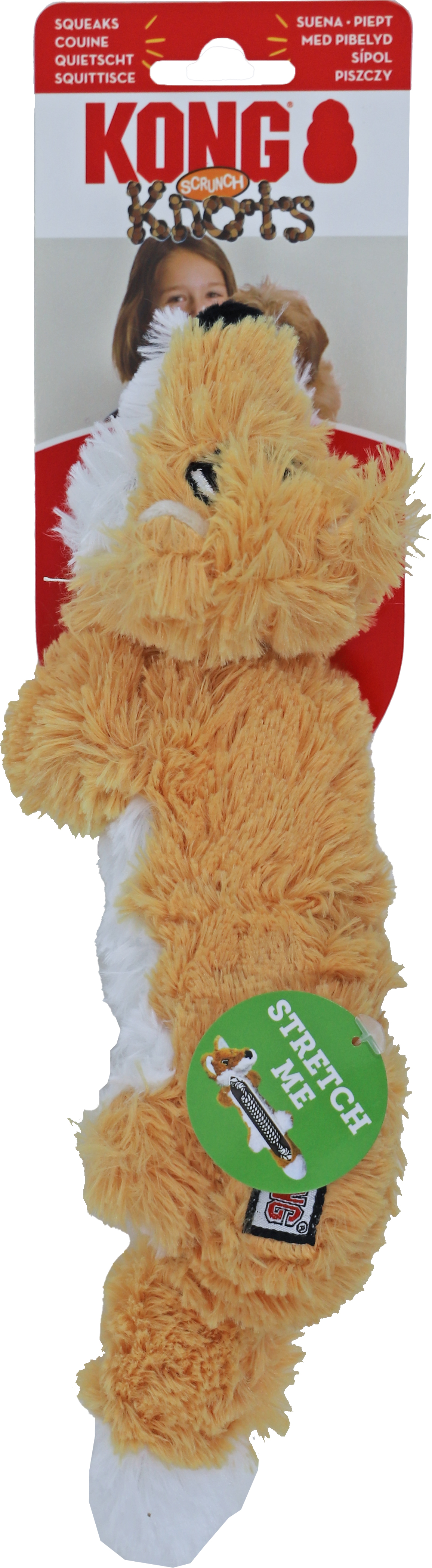 Kong Hond Knots Scrunch Vos, S/M. 30 cm