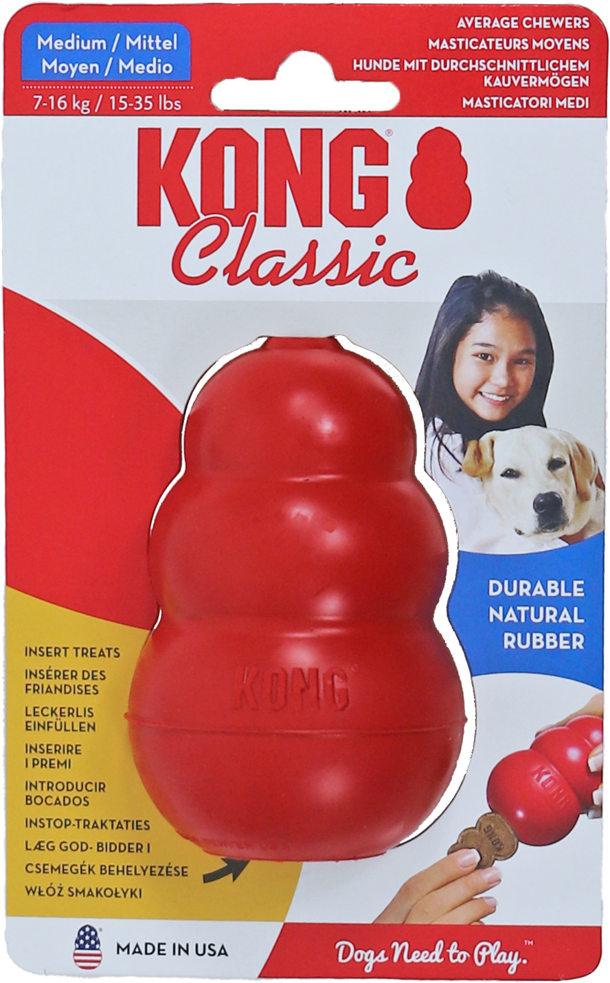 Kong Hond Classic Rubber Medium Rood
