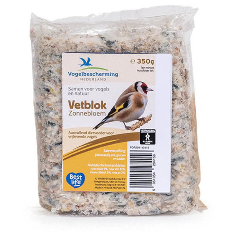 CJ wildlife Vetblok Met Zonnebloempitten 350 Gram