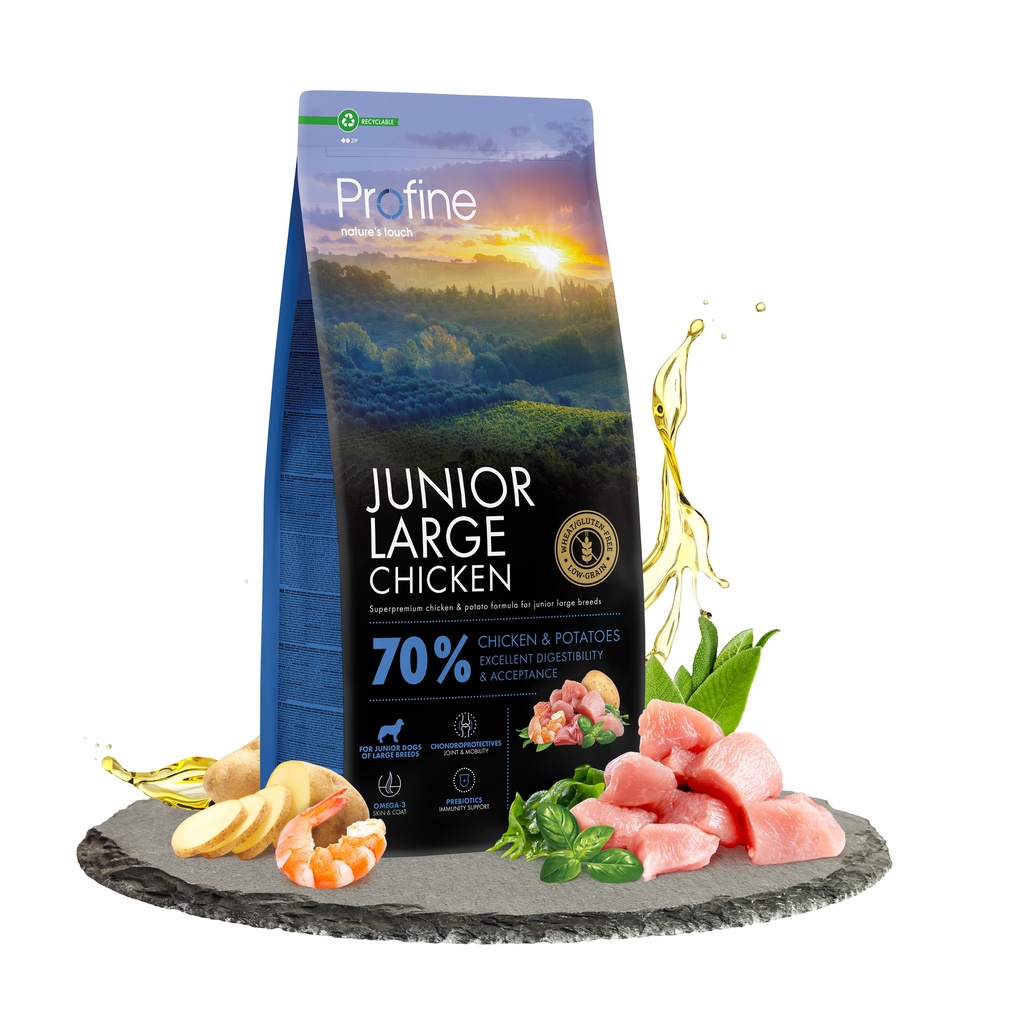 Profine Dog Dry Junior Large Bites Chicken 12KG