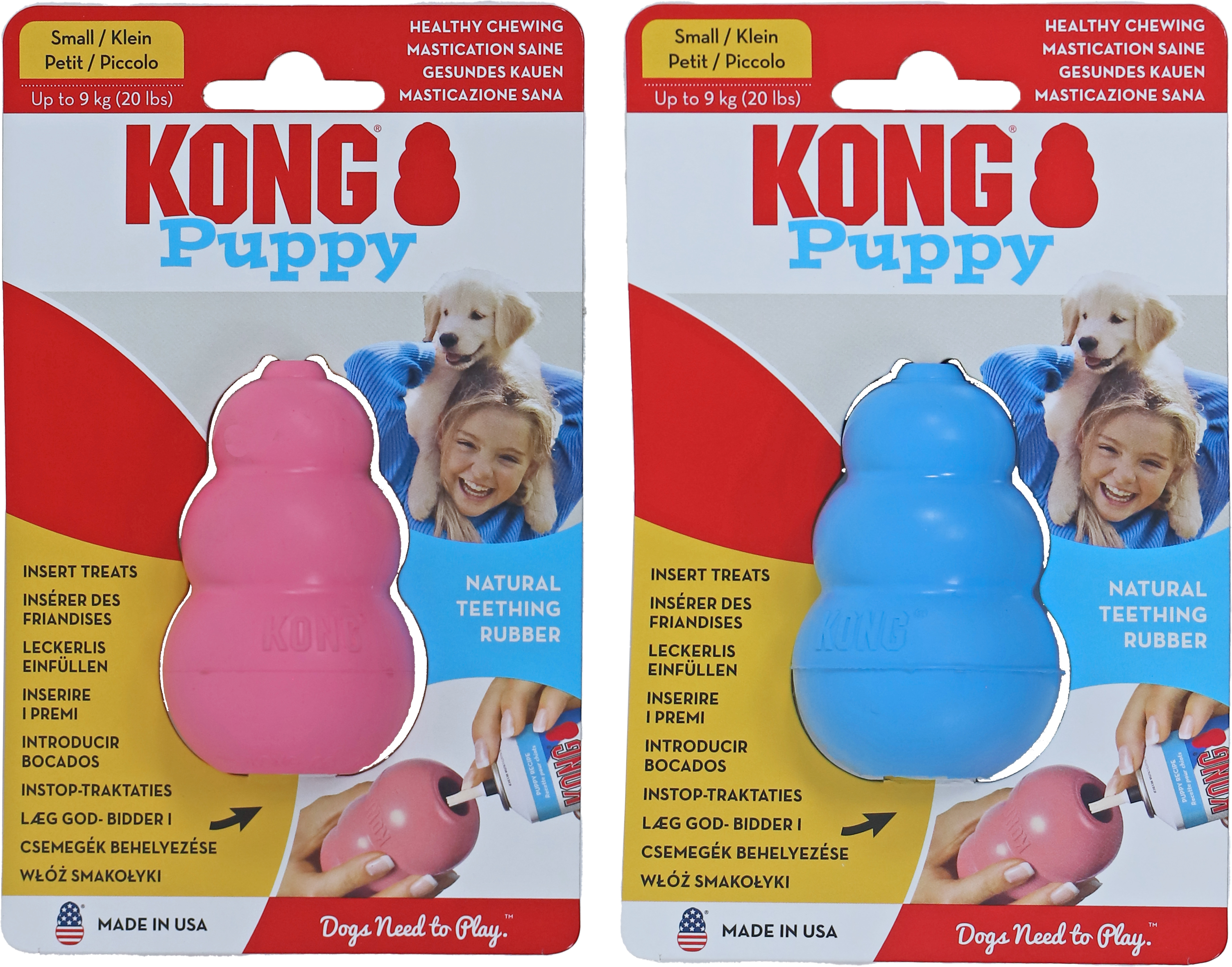 Kong Hond Puppy Rubber Small Assorti