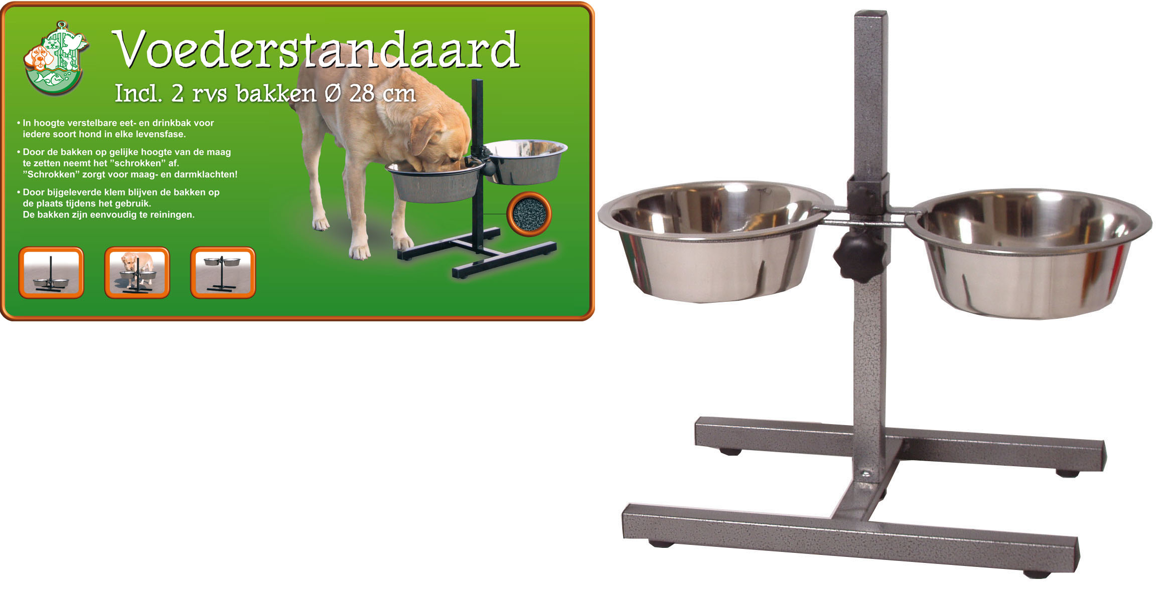 Voederstandaard H-Model Hamerslag 28 CM