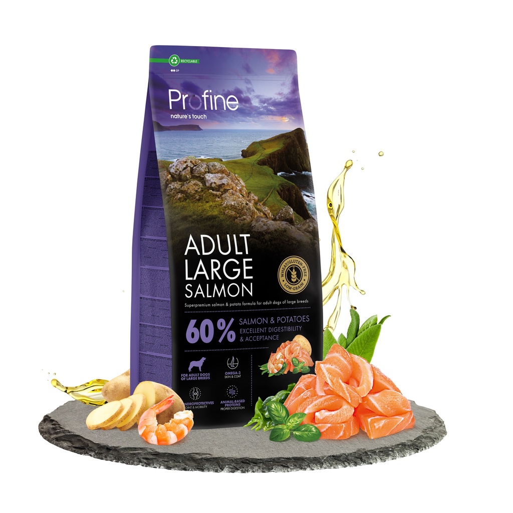 Profine Dog Dry Adult Large Bites Salmon 12KG