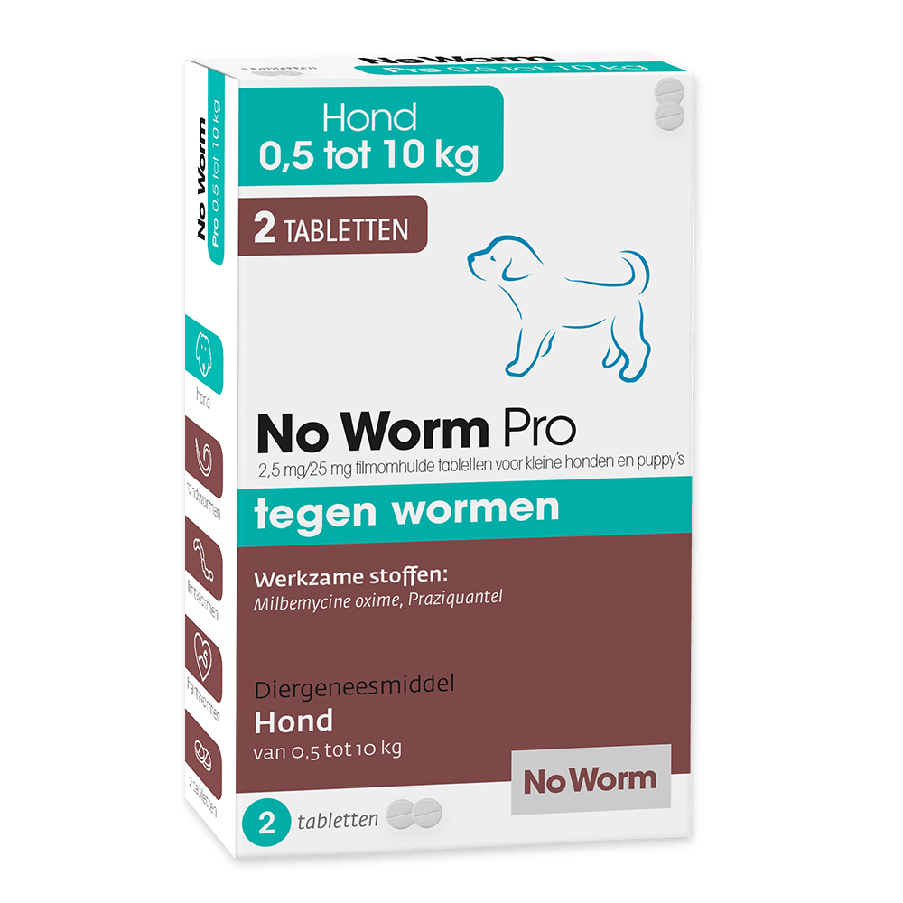No Worm Pro Kleine Hond & Puppy 2 Tabletten