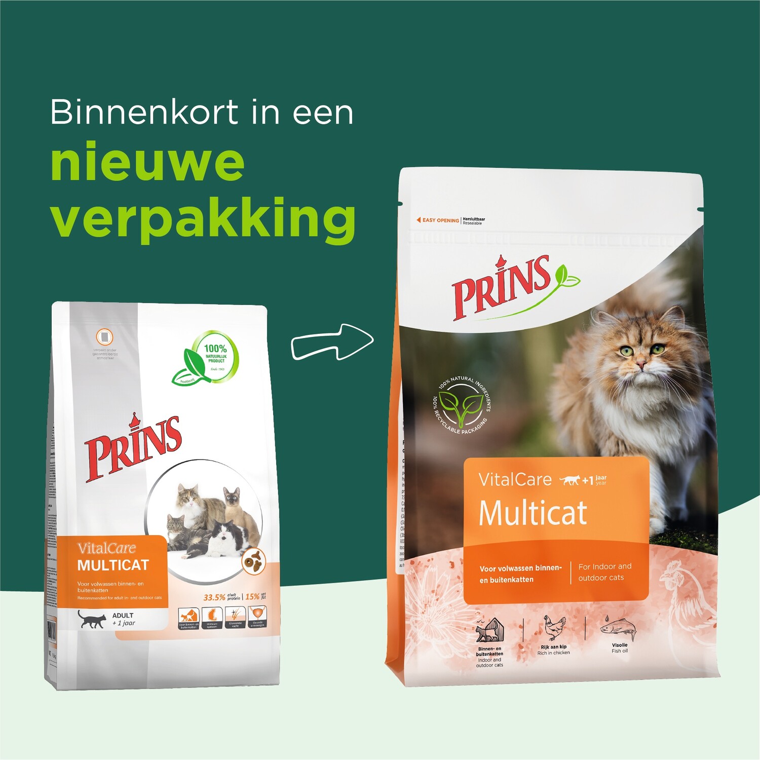 Prins Vitalcare Multicat -  Voor Binnen- en Buitenkatten