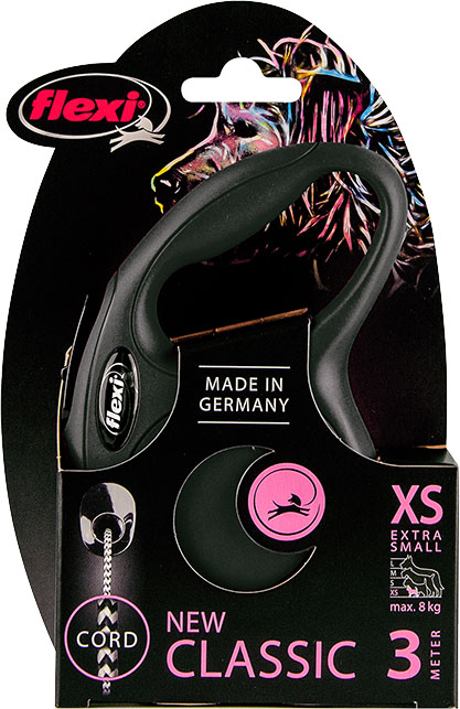 Flexi New Classic Koord XS Zwart 3 Meter
