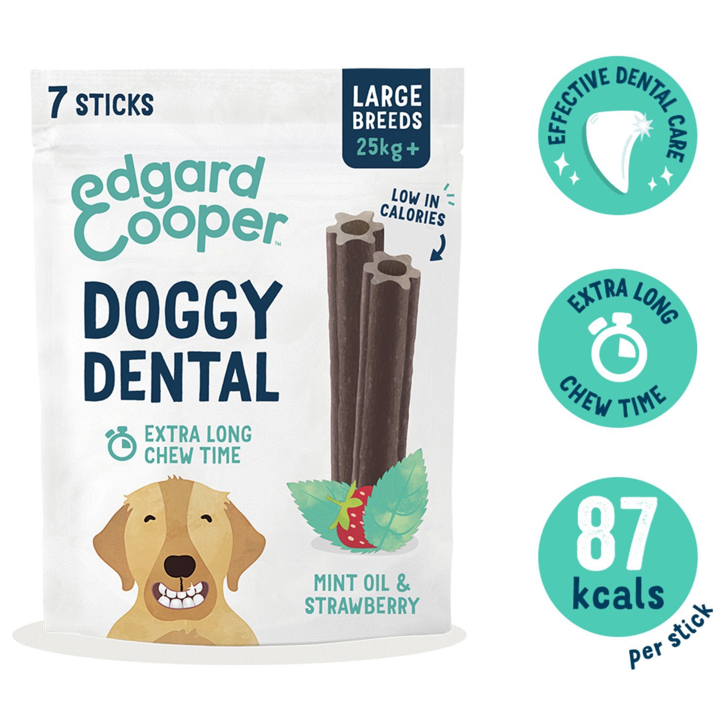 Edgard&Cooper Doggy Dental Aardbei & Mint - Hondensnack