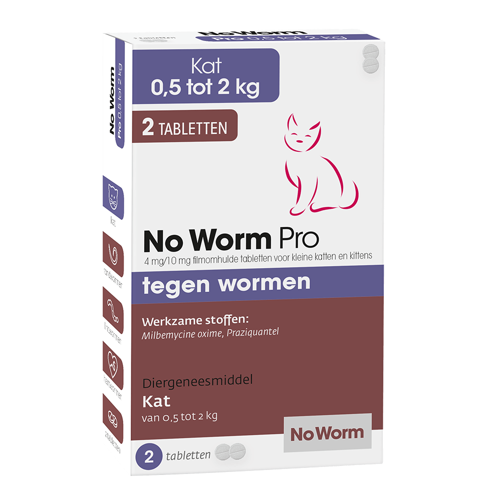 No Worm Pro Kleine Kat & Kitten 2 Tabletten
