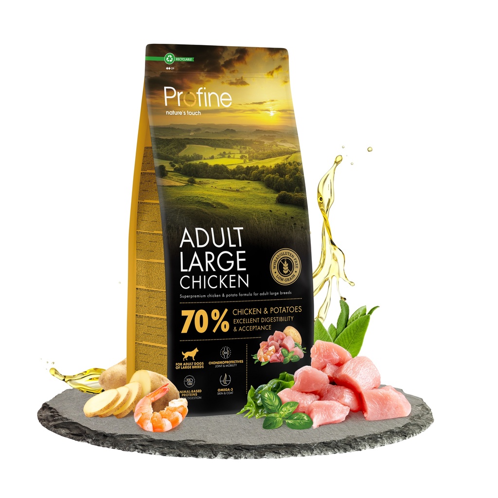 Profine Dog Dry Adult Large Bites Chicken 12KG