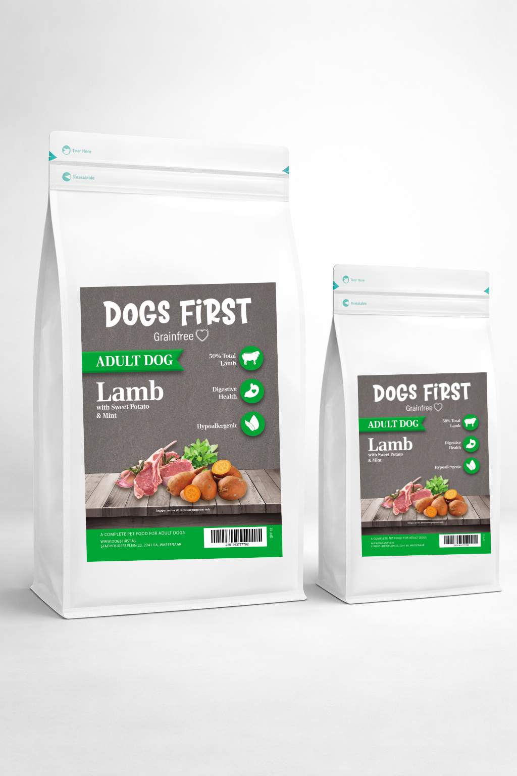 Dogs First Lamsvlees met Zoete Aardappel & Munt