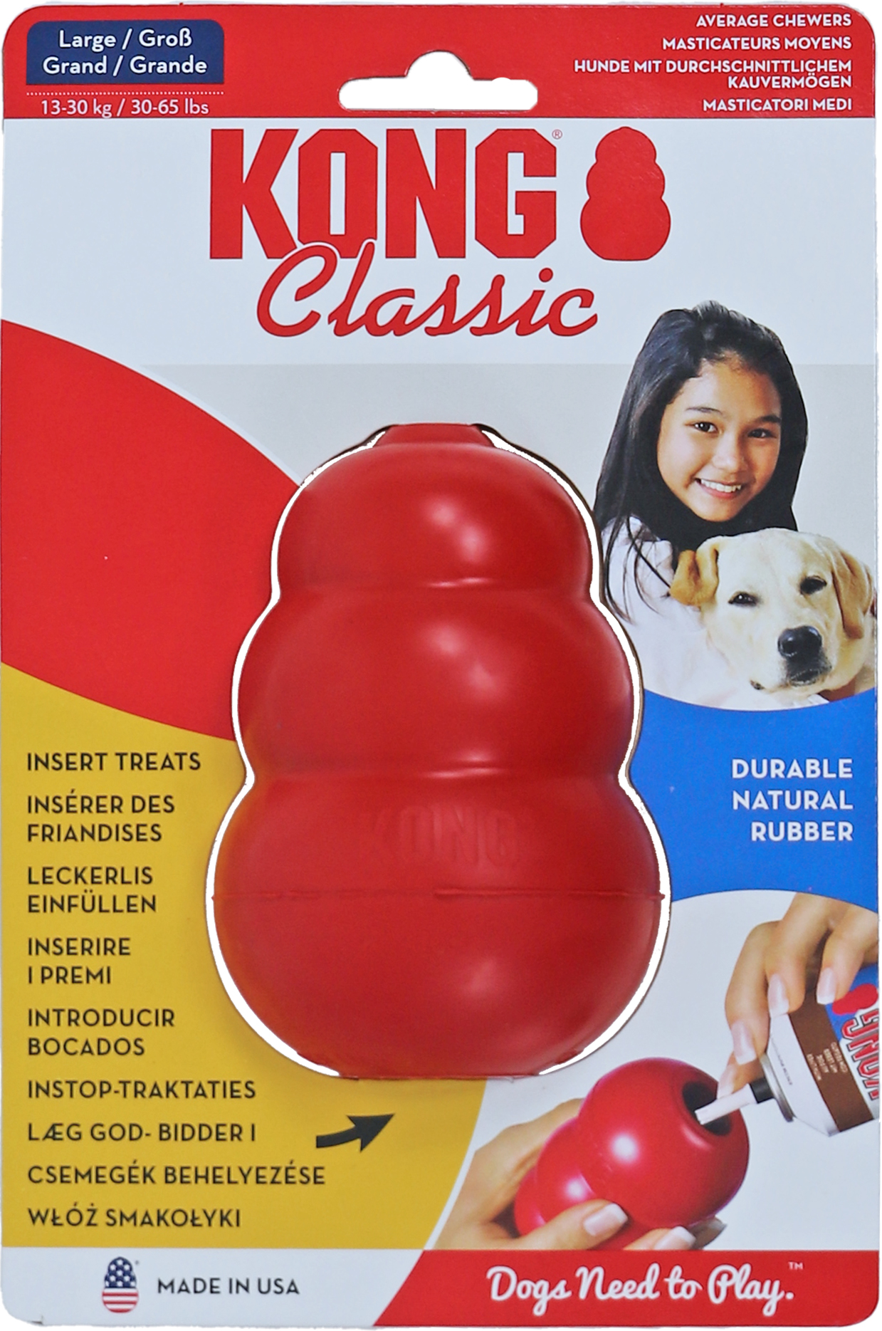 Kong Hond Classic Rubber Large Rood
