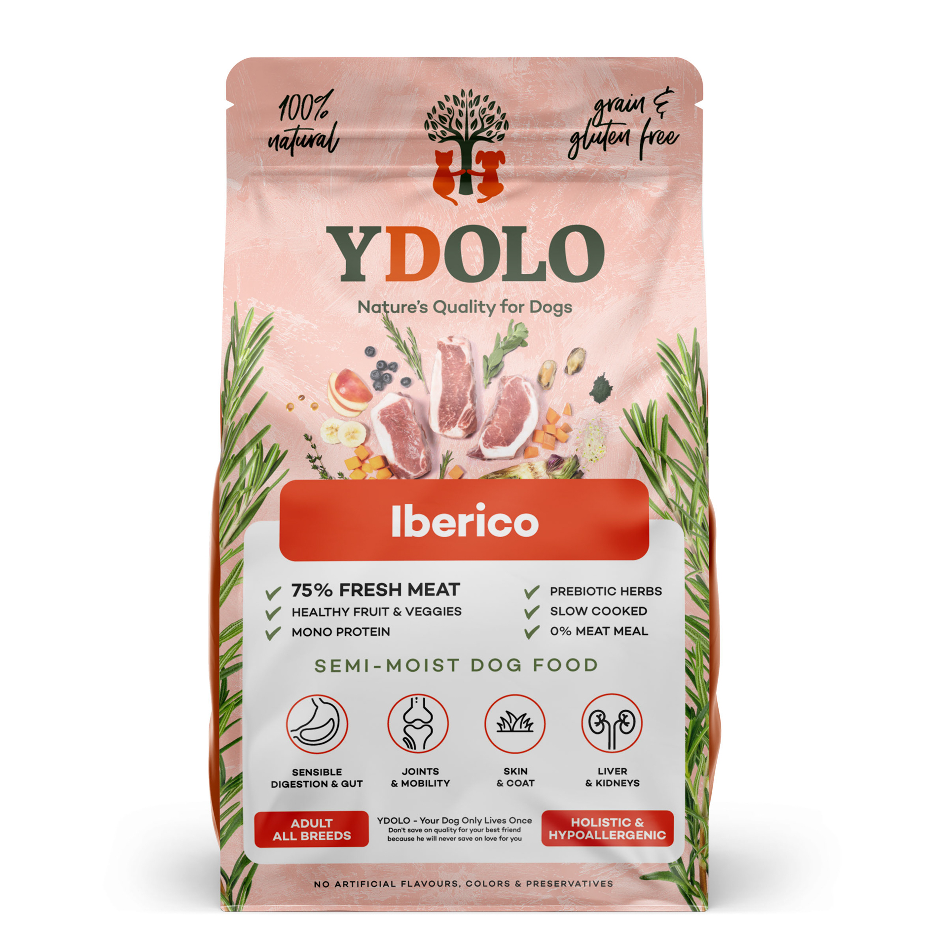 YDOLO Healthy & Pure Iberico - Semi Moist Hondenvoeding