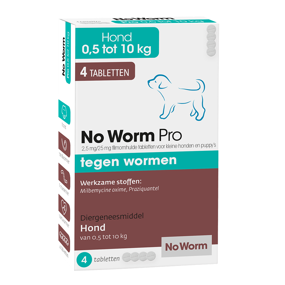 No Worm Pro Kleine Hond & Puppy 4 Tabletten